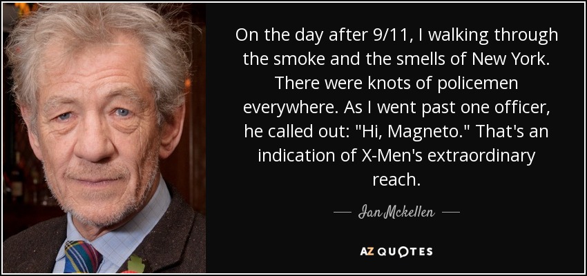 On the day after 9/11, I walking through the smoke and the smells of New York. There were knots of policemen everywhere. As I went past one officer, he called out: 