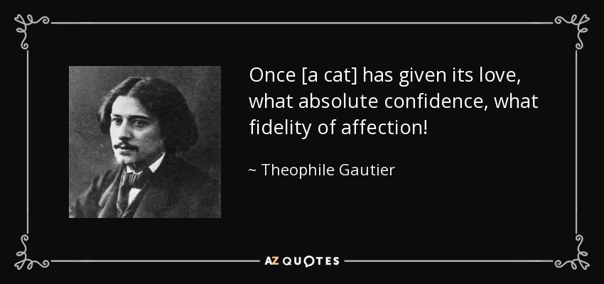 Once [a cat] has given its love, what absolute confidence, what fidelity of affection! - Theophile Gautier