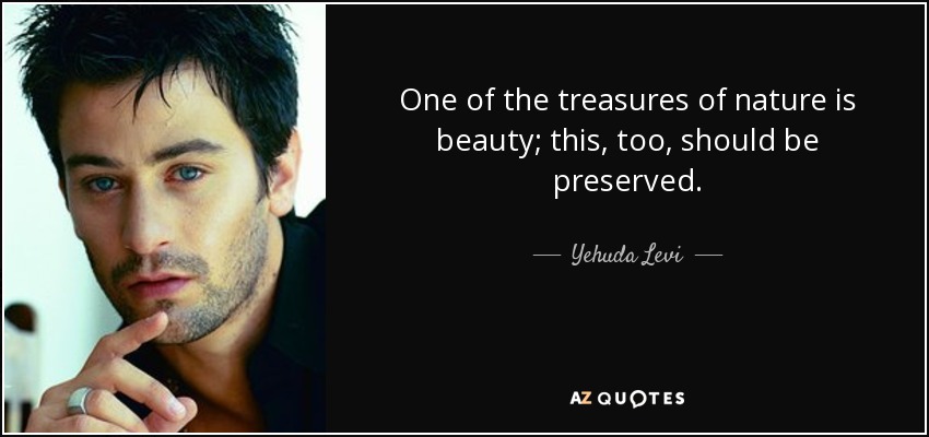 One of the treasures of nature is beauty; this, too, should be preserved. - Yehuda Levi