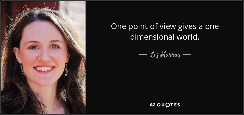 One point of view gives a one dimensional world. - Liz Murray