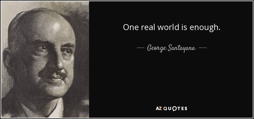 One real world is enough. - George Santayana