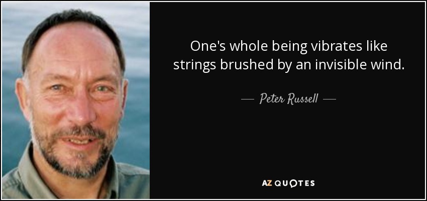 One's whole being vibrates like strings brushed by an invisible wind. - Peter Russell