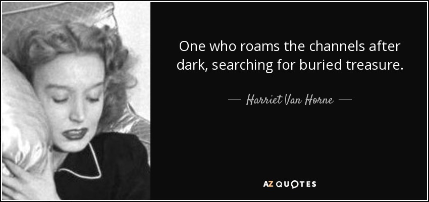 One who roams the channels after dark, searching for buried treasure. - Harriet Van Horne