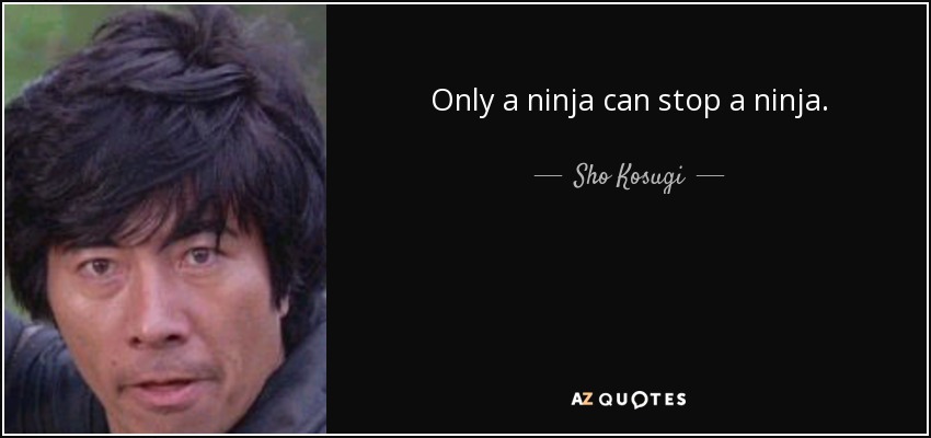 Only a ninja can stop a ninja. - Sho Kosugi