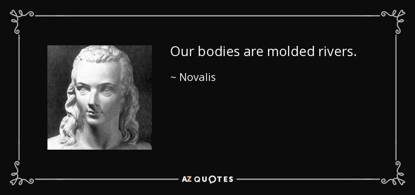 Our bodies are molded rivers. - Novalis