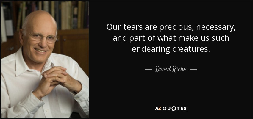 Our tears are precious, necessary, and part of what make us such endearing creatures. - David Richo