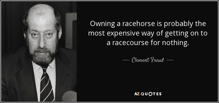 Owning a racehorse is probably the most expensive way of getting on to a racecourse for nothing. - Clement Freud