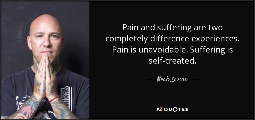 Pain and suffering are two completely difference experiences. Pain is unavoidable. Suffering is self-created. - Noah Levine
