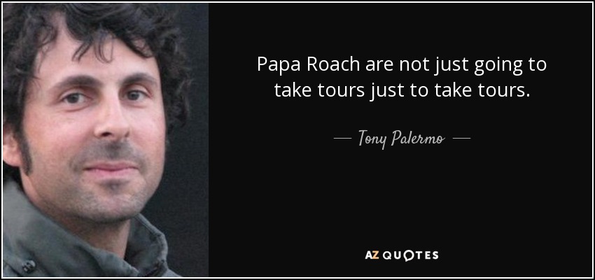 Papa Roach are not just going to take tours just to take tours. - Tony Palermo
