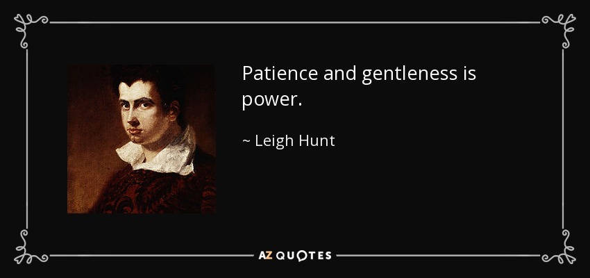 Patience and gentleness is power. - Leigh Hunt