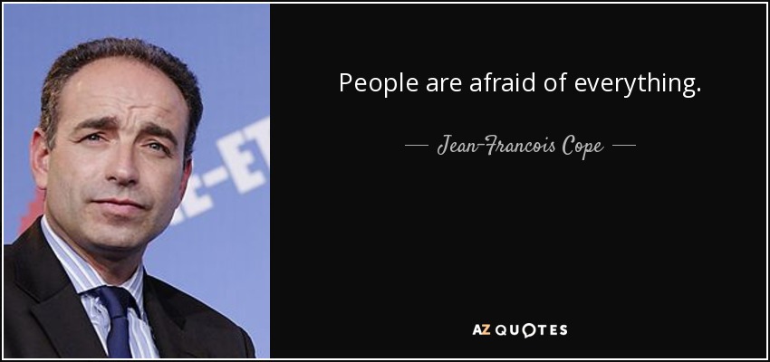 People are afraid of everything. - Jean-Francois Cope