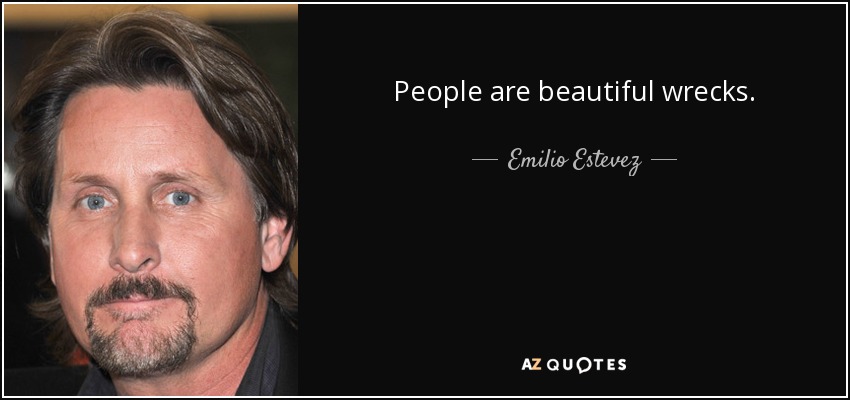 People are beautiful wrecks. - Emilio Estevez