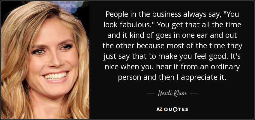 People in the business always say, 