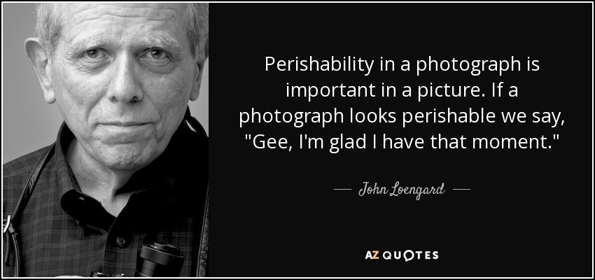 Perishability in a photograph is important in a picture. If a photograph looks perishable we say, 
