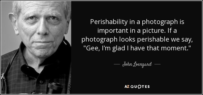 Perishability in a photograph is important in a picture. If a photograph looks perishable we say, 