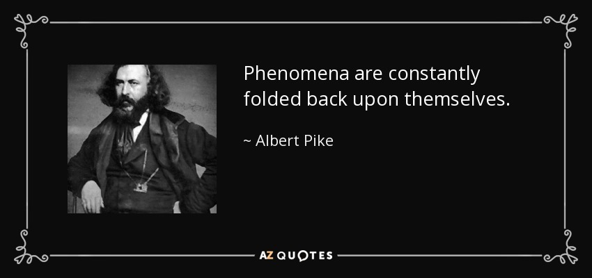 Phenomena are constantly folded back upon themselves. - Albert Pike