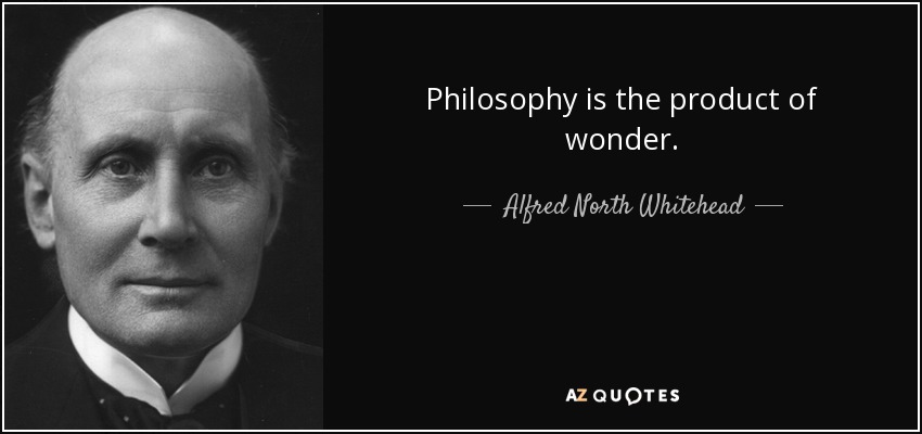 Philosophy is the product of wonder. - Alfred North Whitehead