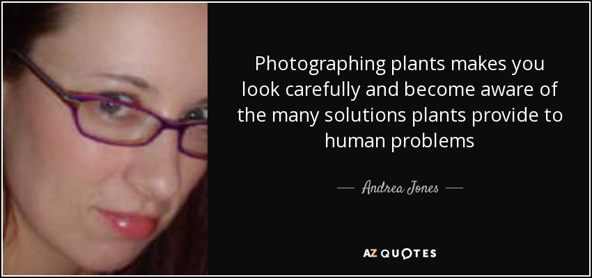 Photographing plants makes you look carefully and become aware of the many solutions plants provide to human problems - Andrea Jones