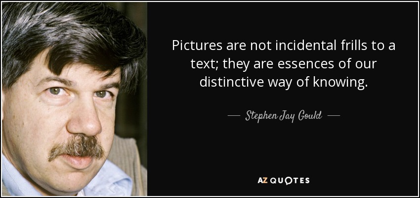 Pictures are not incidental frills to a text; they are essences of our distinctive way of knowing. - Stephen Jay Gould