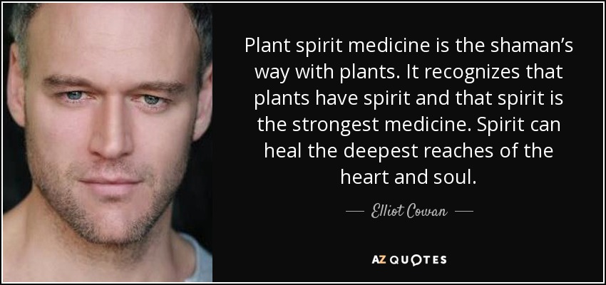 Plant spirit medicine is the shaman’s way with plants. It recognizes that plants have spirit and that spirit is the strongest medicine. Spirit can heal the deepest reaches of the heart and soul. - Elliot Cowan