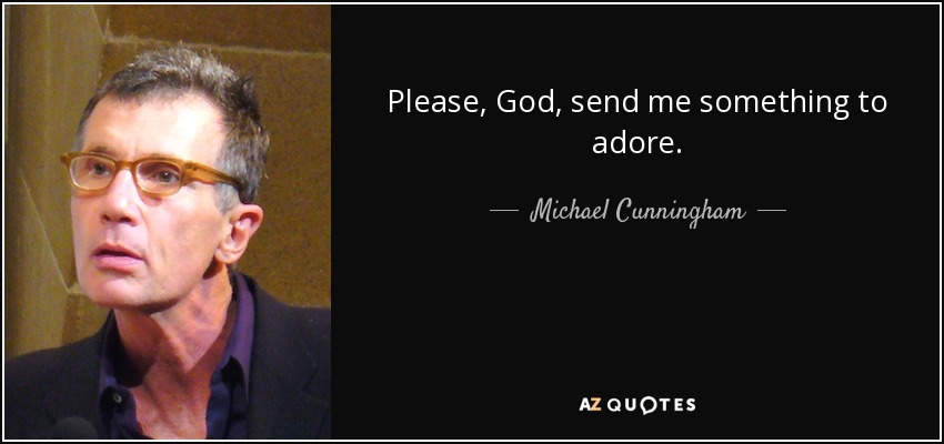 Please, God, send me something to adore. - Michael Cunningham