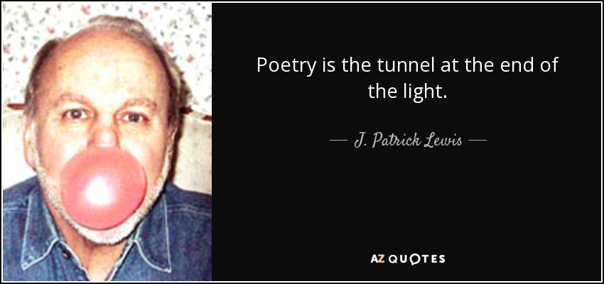 Poetry is the tunnel at the end of the light. - J. Patrick Lewis