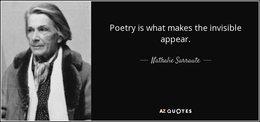 Poetry is what makes the invisible appear. - Nathalie Sarraute