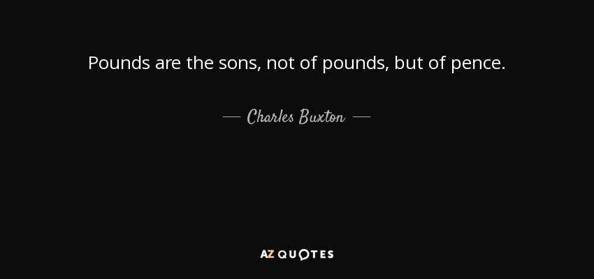 Pounds are the sons, not of pounds, but of pence. - Charles Buxton