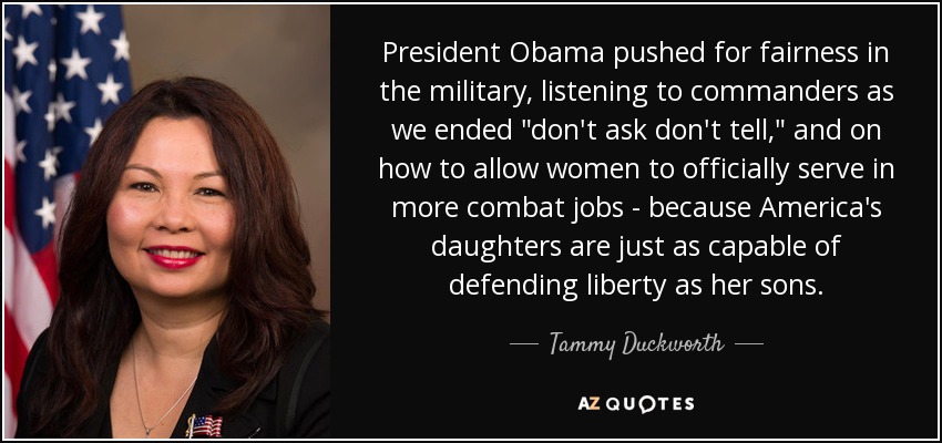 President Obama pushed for fairness in the military, listening to commanders as we ended 