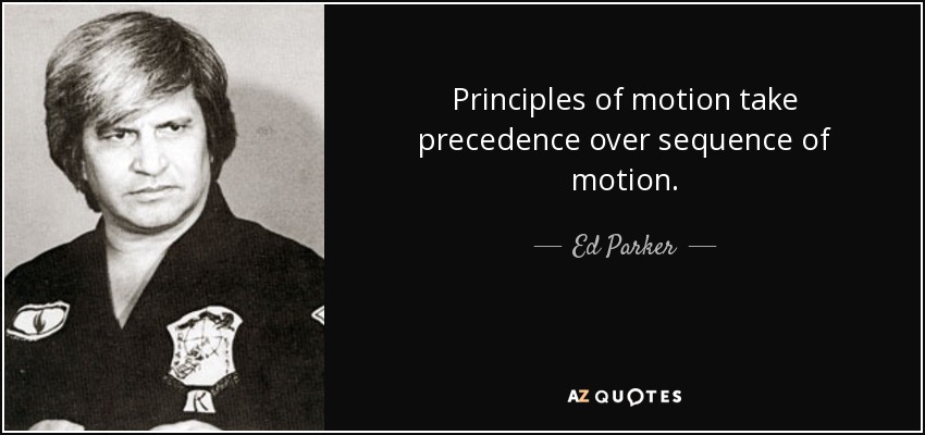 Principles of motion take precedence over sequence of motion. - Ed Parker