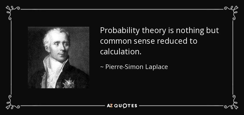Probability theory is nothing but common sense reduced to calculation. - Pierre-Simon Laplace