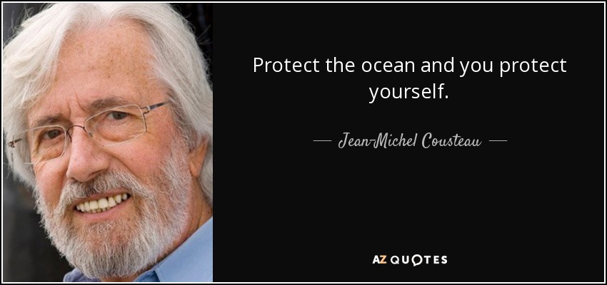 Protect the ocean and you protect yourself. - Jean-Michel Cousteau