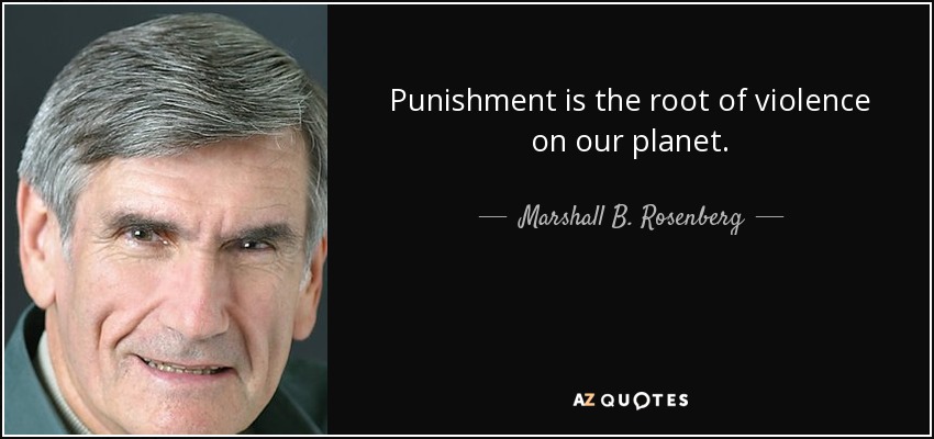 Punishment is the root of violence on our planet. - Marshall B. Rosenberg