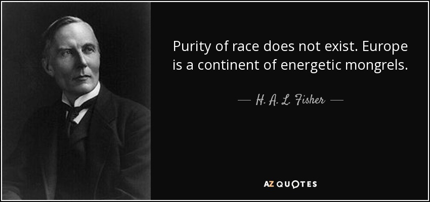 Purity of race does not exist. Europe is a continent of energetic mongrels. - H. A. L. Fisher