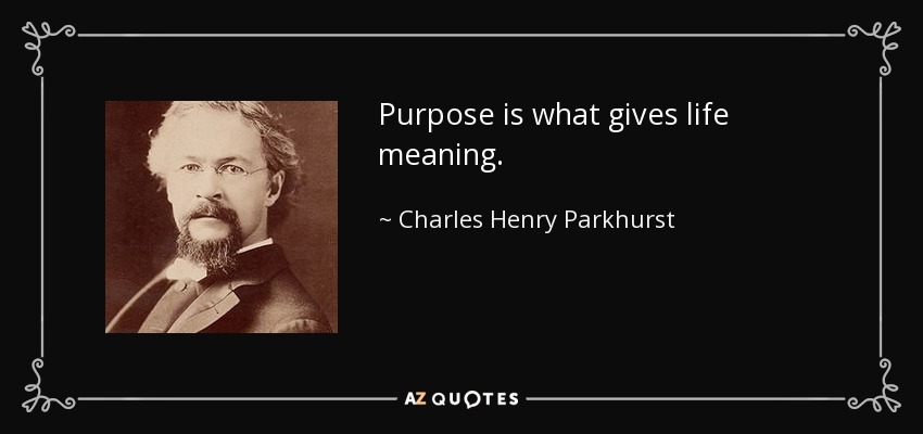 Purpose is what gives life meaning. - Charles Henry Parkhurst