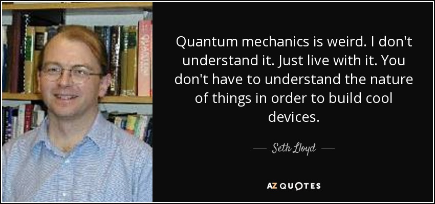 Seth Lloyd quote: Quantum mechanics is weird. I don't understand it. Just  live...