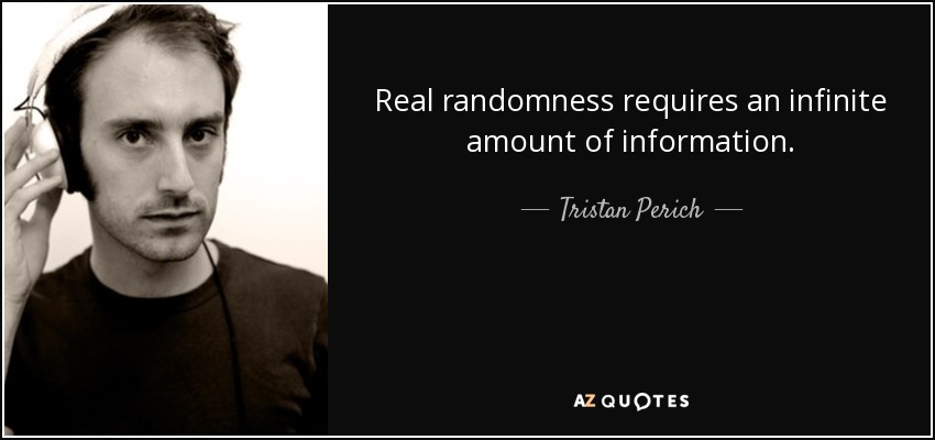 Real randomness requires an infinite amount of information. - Tristan Perich