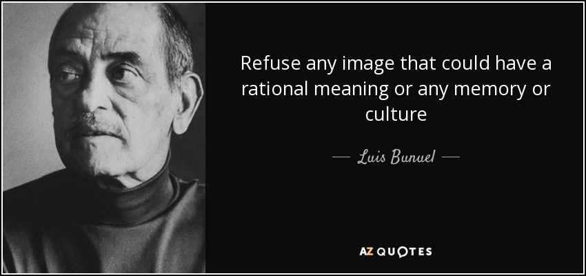 Refuse any image that could have a rational meaning or any memory or culture - Luis Bunuel