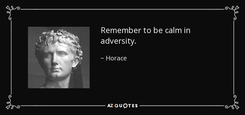 Remember to be calm in adversity. - Horace