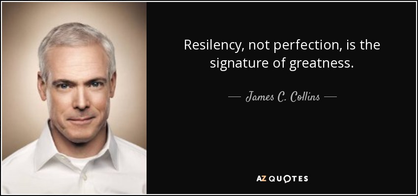 Resilency, not perfection, is the signature of greatness. - James C. Collins