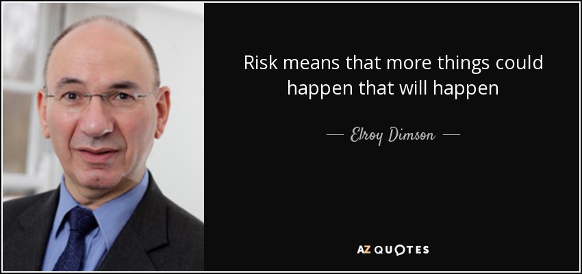 Risk means that more things could happen that will happen - Elroy Dimson