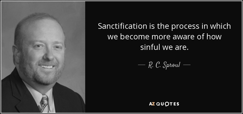 Sanctification is the process in which we become more aware of how sinful we are. - R. C. Sproul, Jr.