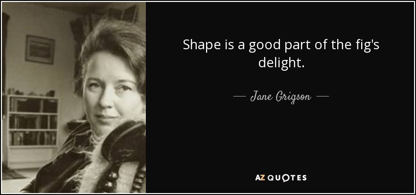 Shape is a good part of the fig's delight. - Jane Grigson