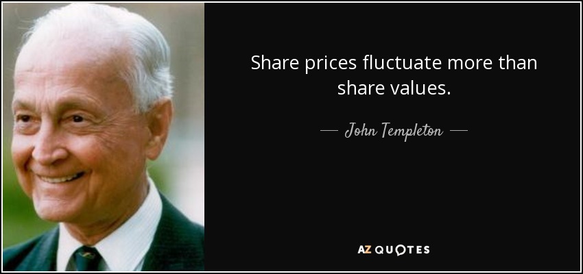 Share prices fluctuate more than share values. - John Templeton