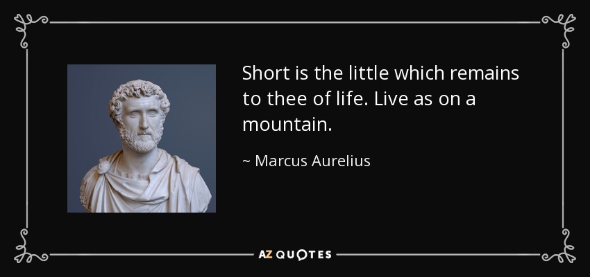 Short is the little which remains to thee of life. Live as on a mountain. - Marcus Aurelius