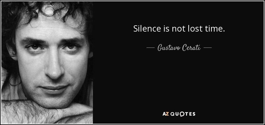 Silence is not lost time. - Gustavo Cerati