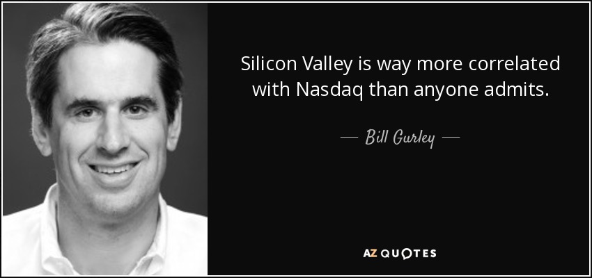 Silicon Valley is way more correlated with Nasdaq than anyone admits. - Bill Gurley