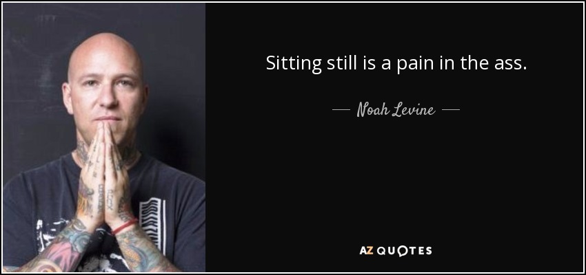Sitting still is a pain in the ass. - Noah Levine