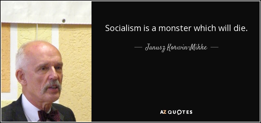 Socialism is a monster which will die. - Janusz Korwin-Mikke