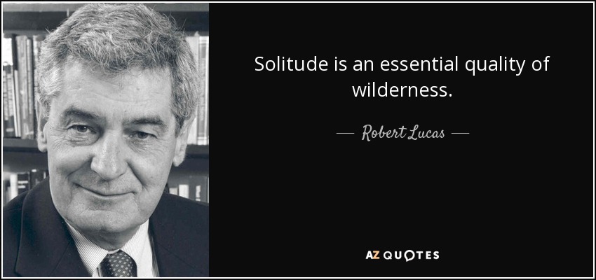 Solitude is an essential quality of wilderness. - Robert Lucas, Jr.